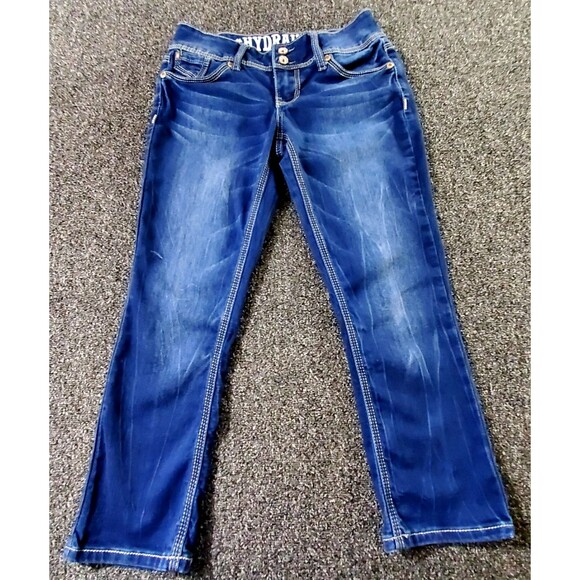 Hydraulic Jeans Women's 5/6 Bailey Low Rise Cropped Dark Wash Flap Pockets Y2K - Picture 1 of 10